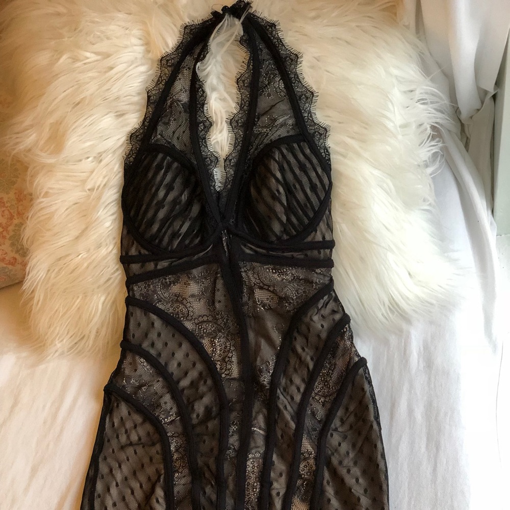 Bebe mixed lace dress